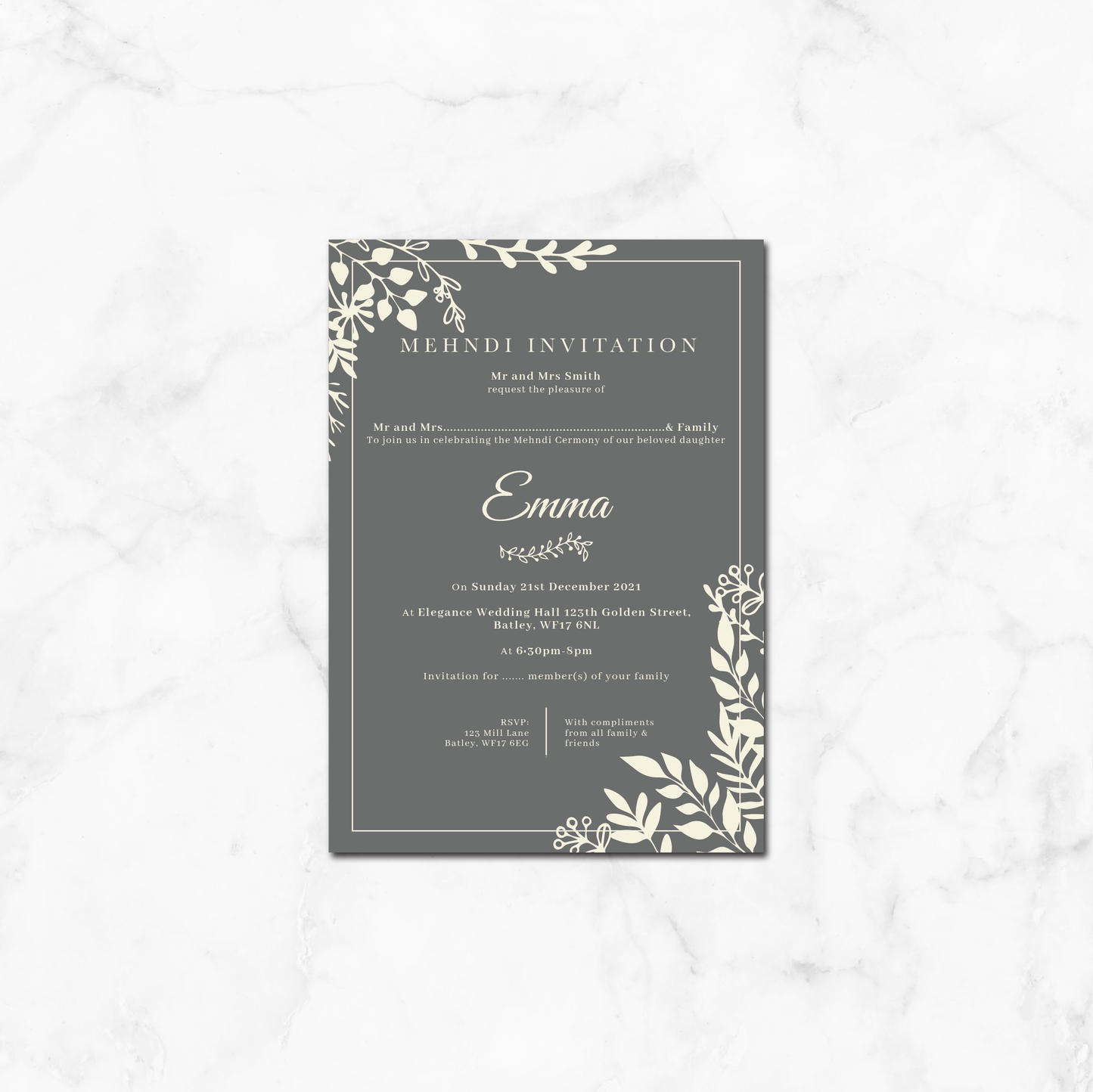 Wedding Invitation (Floral 008)