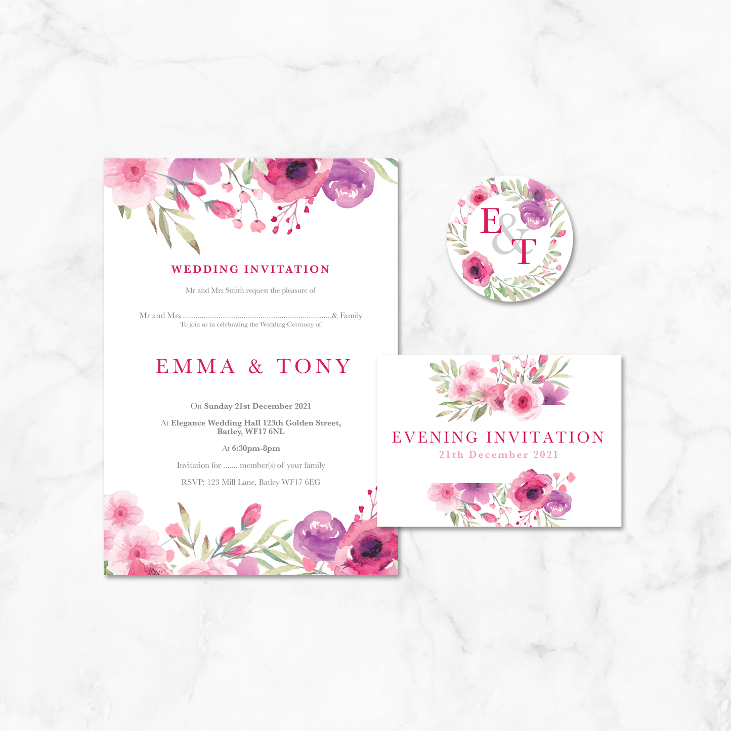 Wedding Invitation (Floral 003)