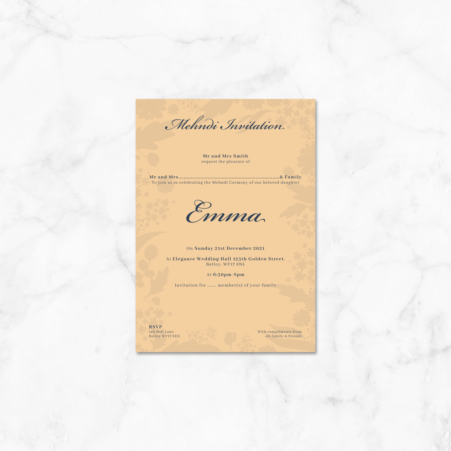 Wedding Invitation (Floral 004)