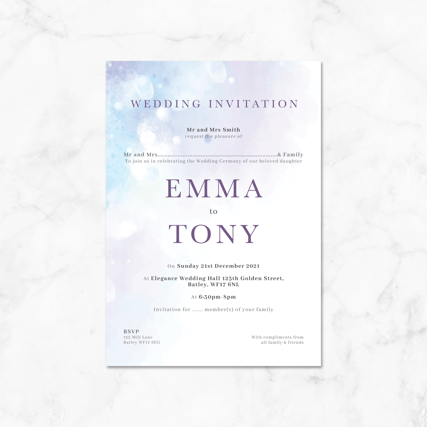 Wedding Invitation (Floral 005)