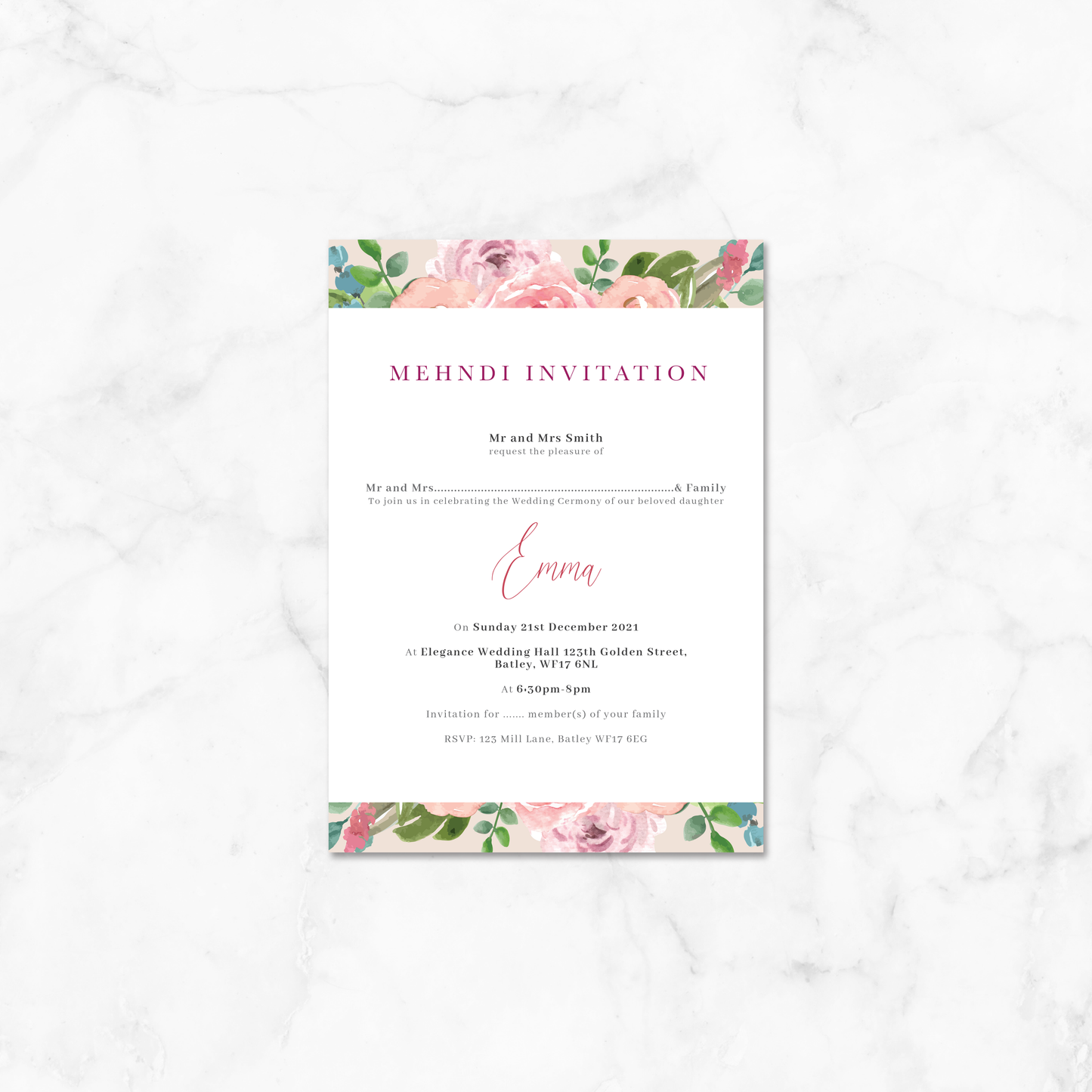 Wedding Invitation (Floral 006)