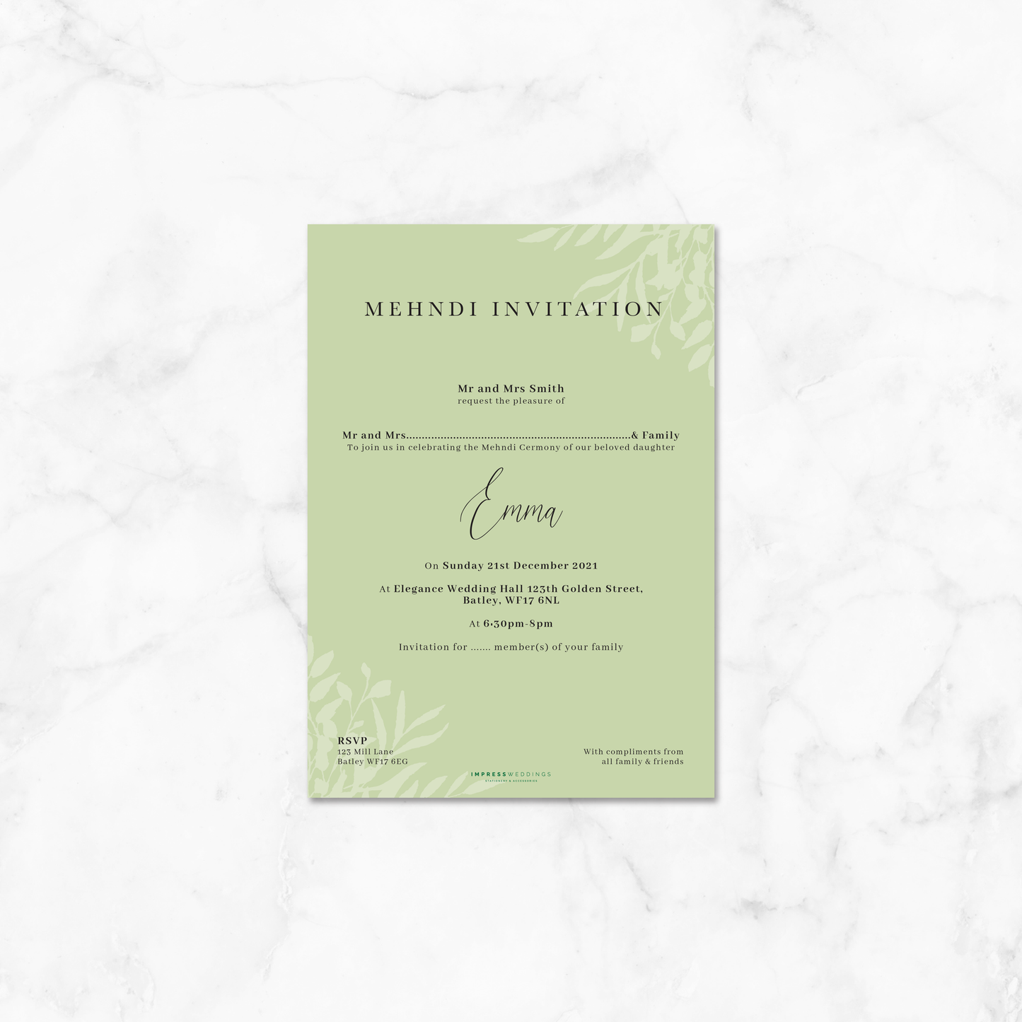 Wedding Invitation (Floral 007)