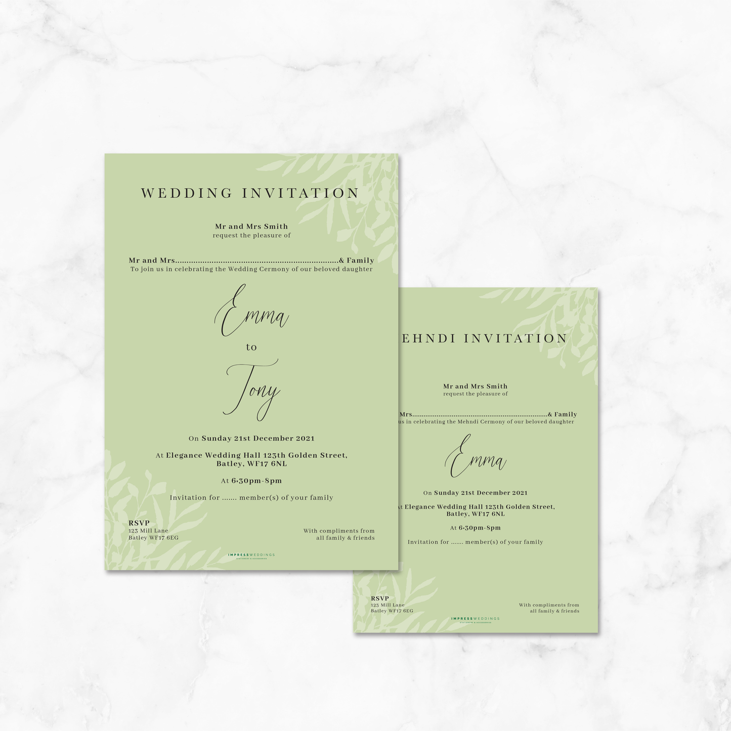 Wedding Invitation (Floral 007)