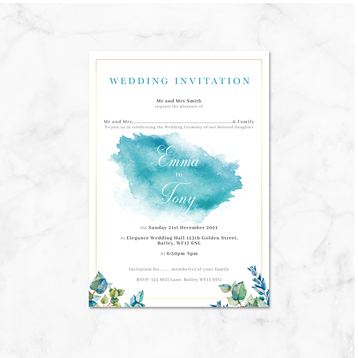 Wedding Invitation (Floral 009)