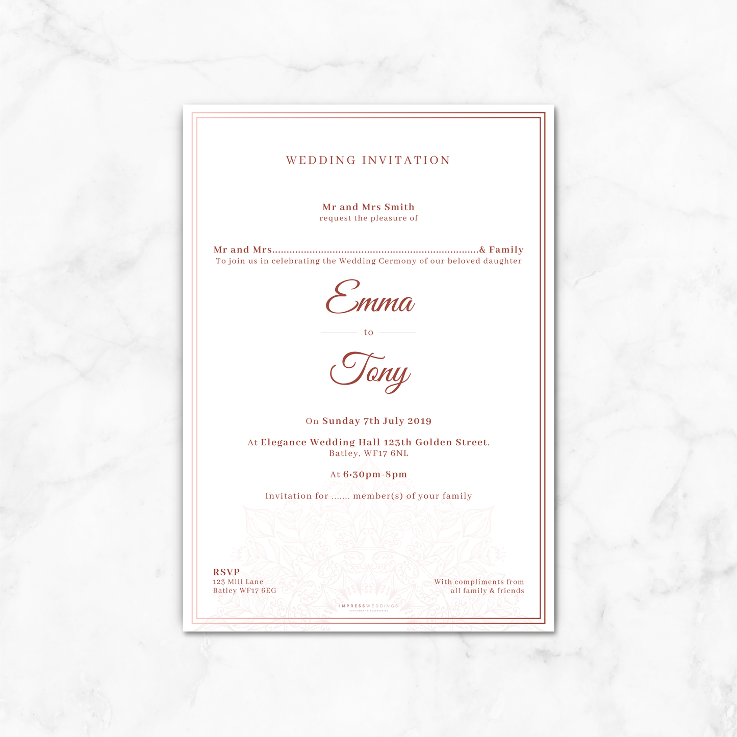 Wedding Invitation (GEO 001)