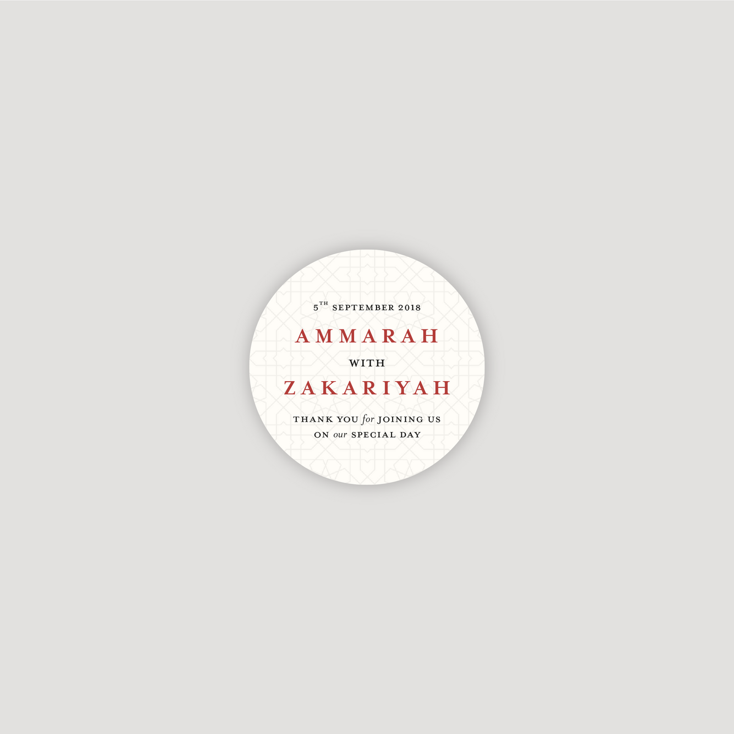 Wedding Invitation (Islamic Burgundy Geometric)