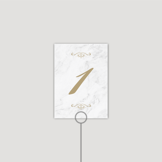 Elegant Marble Table Number Cards