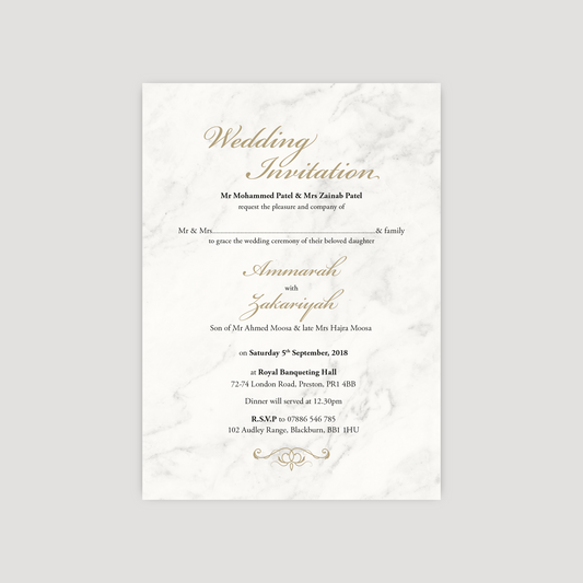 Wedding Invitation (Elegant Marble)
