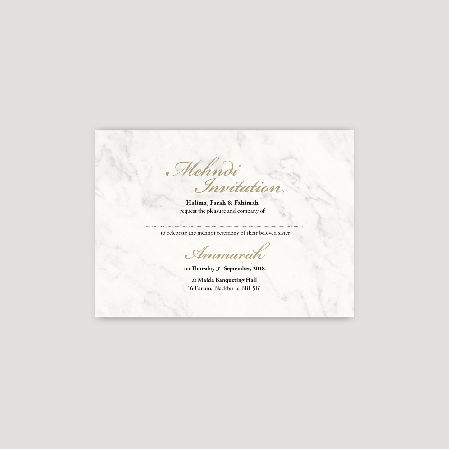 Wedding Invitation (Elegant Marble)