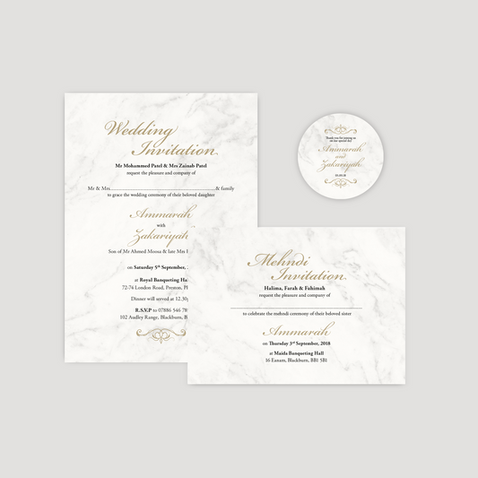 Wedding Invitation (Elegant Marble)