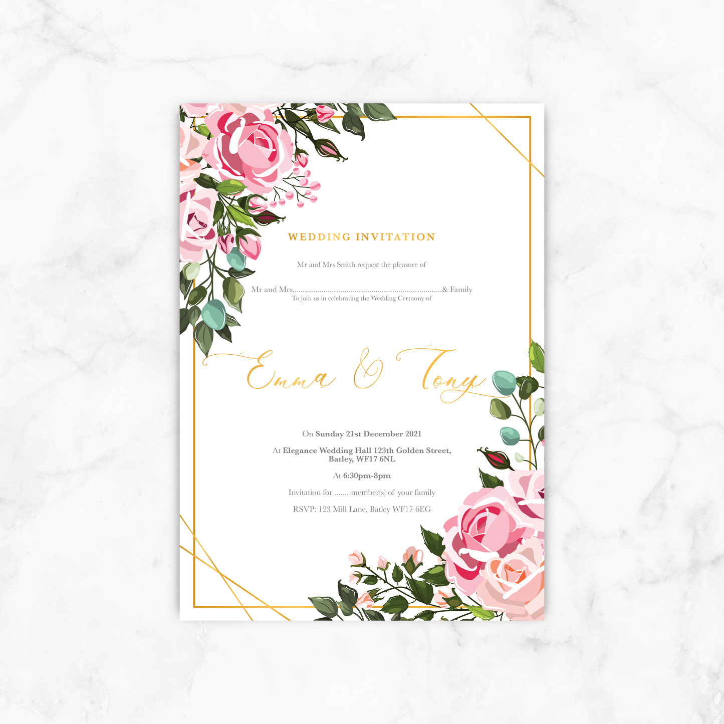 Wedding Invitation (Floral 001)