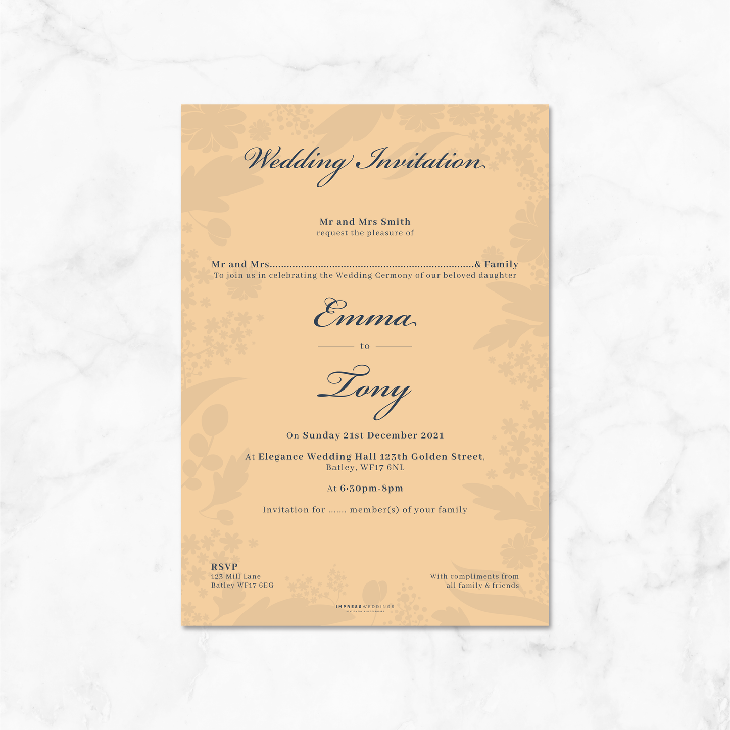 Wedding Invitation (Floral 004)