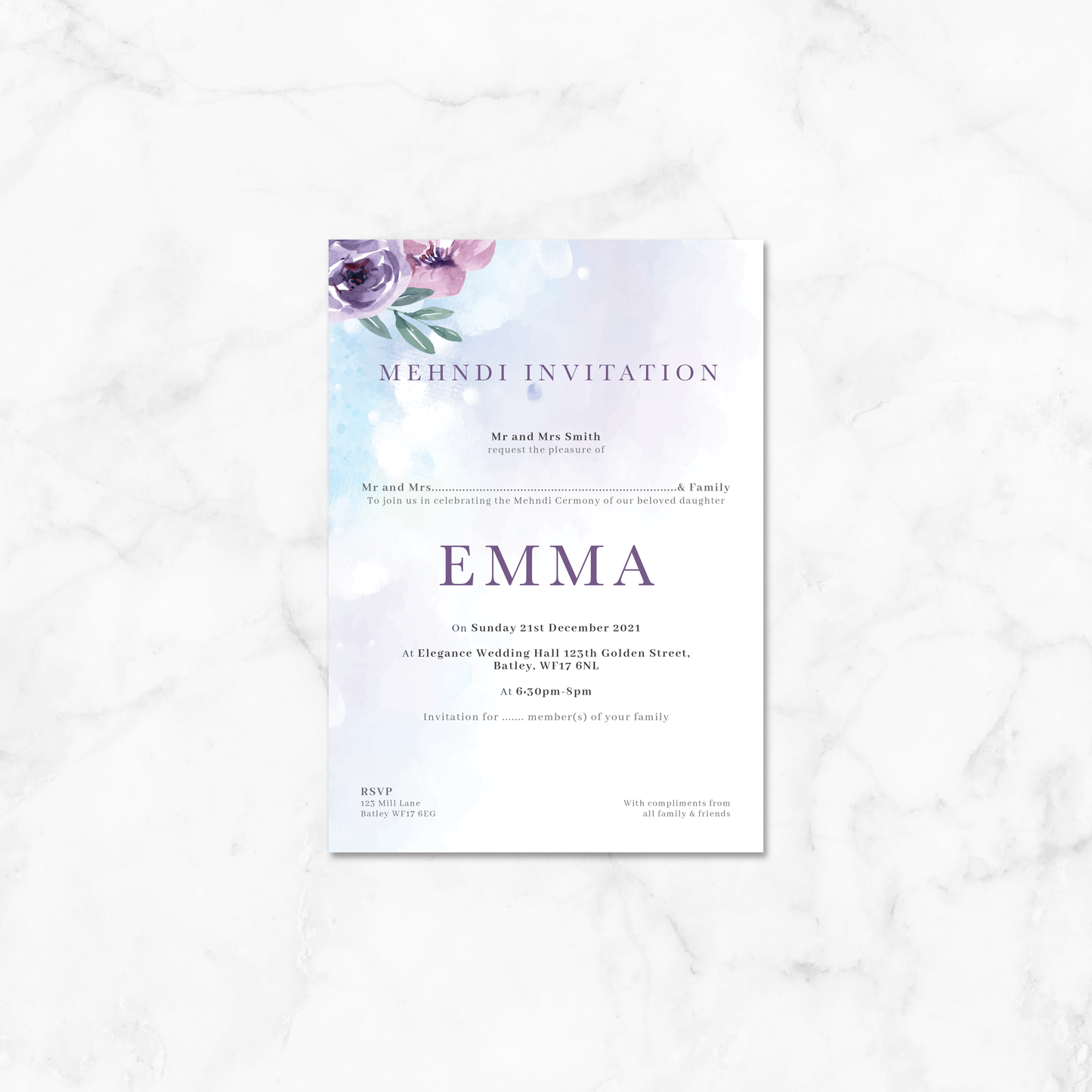 Wedding Invitation (Floral 005)