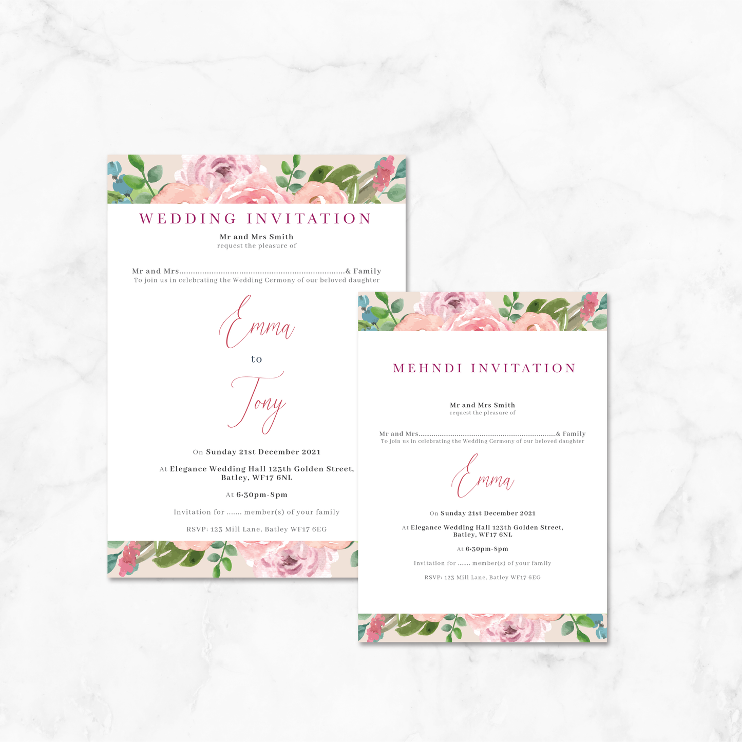 Wedding Invitation (Floral 006)