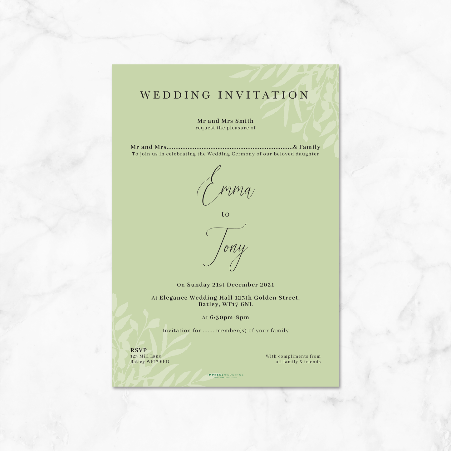 Wedding Invitation (Floral 007)