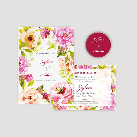 Wedding Invitation (Floral Pink)