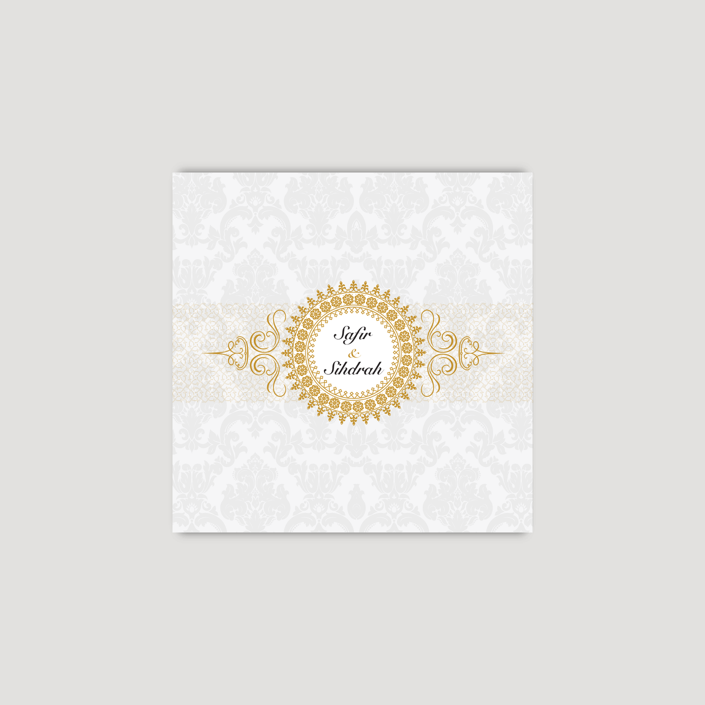 Folded Wedding Invitation (Gold Circle)