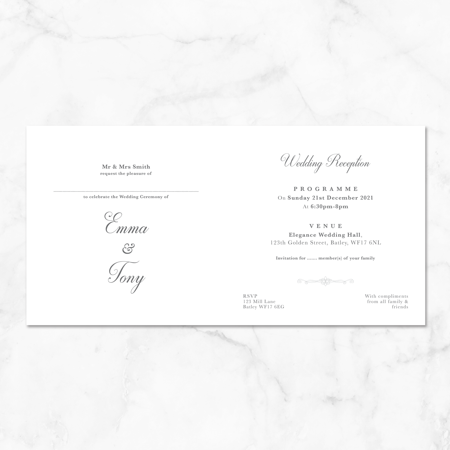Wedding Invitation (SQ Folded 14)